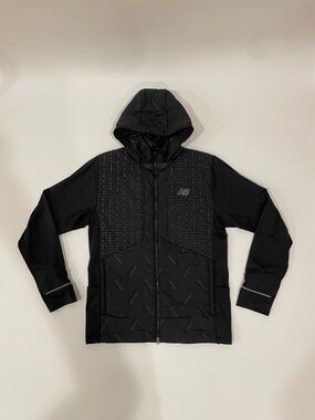 New Balance Black Hooded Performance Jacket with Reflective Accents